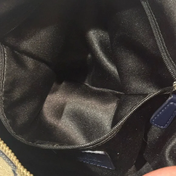 Coach Canvas Shoulder Bag in Navy and Beige - Picture 8 of 10